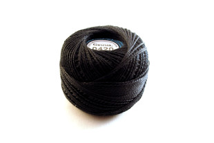 Пряжа "Gamma" Ирис 100% хлопок 10 г 82 м №420 ЧЕРНЫЙ