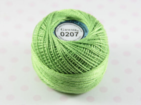 Пряжа "Gamma" Ирис 100% хлопок 10 г 82 м №0207 салатовый