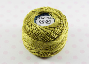 Пряжа "Gamma" Ирис 100% хлопок 10 г 82 м №0654 горчичный