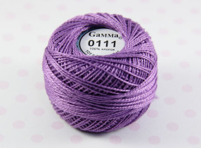 Пряжа "Gamma" Ирис 100% хлопок 10 г 82 м №0111 сиреневый