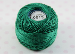 Пряжа "Gamma" Ирис 100% хлопок 10 г 82 м №0013 изумрудный