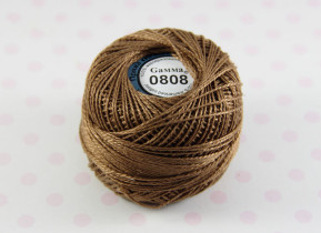 Пряжа "Gamma" Ирис 100% хлопок 10 г 82 м №0808 коричневый