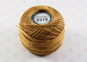 Пряжа "Gamma" Ирис 100% хлопок 10 г 82 м №0215 золотисто-коричневый