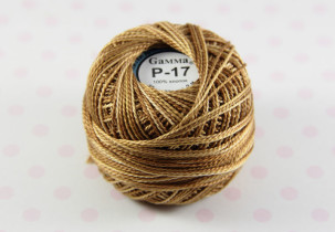 Пряжа "Gamma" Ирис меланж 100% хлопок 10 г 82 м Р-17 коричневый-св.коричневый