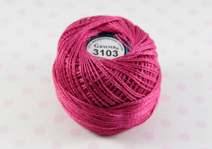 Пряжа "Gamma" Ирис 100% хлопок 10 г 82 м №3103 яр.малиновый