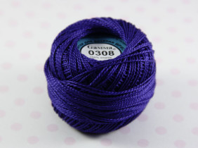 Пряжа "Gamma" Ирис 100% хлопок 10 г 82 м №0308 ультрамарин