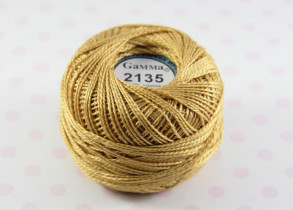 Пряжа "Gamma" Ирис 100% хлопок 10 г 82 м №2135 золотисто-коричневый