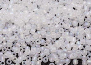 Бисер Япония круглый 11/0 250г 0161F хрусталь матовый, радужный прозрачный