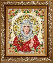 Рисунок на ткани для вышивки бисером ЖК-4009 Святая Галина в кристаллах и жемчуге 28х38см