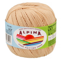 Пряжа ALPINA "LILY" 100% мерсеризованный хлопок 10 * 50г 175 м №208 бежевый. Цена за упаковку 10 шт