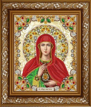 Рисунок на ткани для вышивки бисером ЖК-4010 Святая Анастасия в кристаллах и жемчуге 28х38см