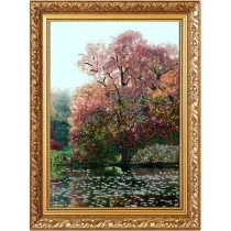 "Дерево на воде (К.Моне)" Рисунок на ткани