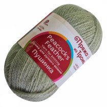 Пряжа из Троицка " Пушинка" 50% шерсть, 50% козий пух 10 * 50г 225 м №494 св. хаки. Цена за упаковку 10 шт