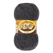 Пряжа ADELIA " LIRA" 100% акрил 10 * 50г 200 м №20 т. серый. Цена за упаковку 10 шт