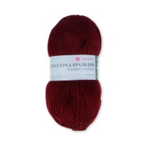 Пряжа Пехорская ПТ " Кроссбред Бразилии" 50% мериносовая шерсть, 50% акрил 100 г 500 м №323 т. бордо. Цена за упаковку 5 шт