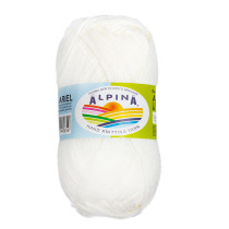 Пряжа ALPINA "ARIEL" 98% акрил, 2% пайетки 10 * 50г 150 м 01 белый. Цена за упаковку 10 шт