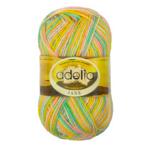 Пряжа ADELIA " JANE" 100% акрил 10 * 50г 227 м №22 желтый- розовый- зеленый- св. желтый. Цена за упаковку 10 шт