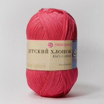 Пряжа Пехорская ПТ " Детский хлопок" 100% мерсеризованный хлопок 100 г 330 м №439 малиновый. Цена за упаковку 5 шт