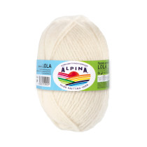 Пряжа ALPINA "LOLA" 55% акрил, 31% полиамид, 14% альпака 10 * 50г 115 м №01 белый. Цена за упаковку 10 шт
