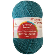 Пряжа из Троицка " Шотландский твид" 100% шерсть 10 * 100 г 360 м №1159 бирюзовый меланж. Цена за упаковку 10 шт