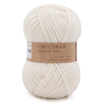 Пряжа Пехорская ПТ " Смесовая" 70% акрил, 30% шерсть 200 г 200 м №001 белый. Цена за упаковку 5 шт