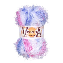 Пряжа VISANTIA " TRAFKA" меланжевая 100% полиэстер 5 * 100 г 150 м №1050голубой/ розовый. Цена за упаковку 5 шт