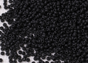 Бисер Чехия круглый 10/0 500г 23980m чёрный матовый