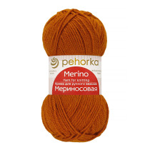 Пряжа Пехорская ПТ " Мериносовая" 50% мериносовая шерсть, 50% акрил 100 г 200 м №447 горчица. Цена за упаковку 10 шт