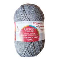 Пряжа из Троицка " Шотландский твид" 100% шерсть 10 * 100 г 360 м №096 серый меланж. Цена за упаковку 10 шт
