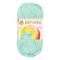 Пряжа Пехорская ПТ " Детский хлопок" 100% мерсеризованный хлопок 100 г 330 м №411 мята. Цена за упаковку 5 шт