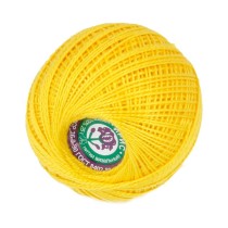 Пряжа ПНК Кирова " Ирис" 100% мерсеризованный хлопок 25 г 150 м №0305 желтый. Цена за упаковку 20 шт