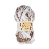 Пряжа VISANTIA " ZIKZAK" 100% полиэстер 5 * 100 г 100 м №8550 белый- св. серый- коричневый. Цена за упаковку 5 шт