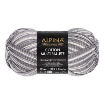 Пряжа ALPINA "COTTON MULTI PALLETE" 50% хлопок, 50% акрил 10 * 50г 205 м №03 белый-св.серый-серый. Цена за упаковку 10 шт