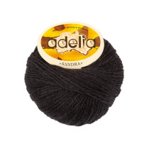 Пряжа ADELIA " SANDRA" 50% шерсть, 50% акрил 10 * 50г 90 м №01 ЧЕРНЫЙ. Цена за упаковку 10 шт