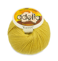 Пряжа ADELIA " KATTY" 100% шерсть 10 * 50г 150 м №19 горчичный. Цена за упаковку 10 шт