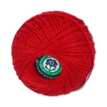 Пряжа ПНК Кирова " Ирис" 100% мерсеризованный хлопок 25 г 150 м №0906 красный мак. Цена за упаковку 20 шт