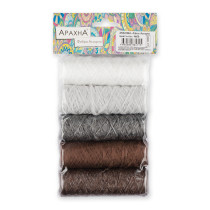 Пряжа ARACHNA " Fibra" Ассорти 100% полиэфир 5 х 20 г 110 м №05