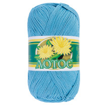 Пряжа ПНК Кирова " Лотос" 100% мерсеризованный хлопок 100 г 250 м №3104 синие сумерки. Цена за упаковку 8 шт