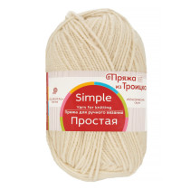 Пряжа из Троицка " Простая" 50% шерсть, 50% акрил 10 * 100 г 200 м №001 белый. Цена за упаковку 10 шт