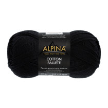 Пряжа ALPINA "COTTON PALLETE" 50% хлопок, 50% акрил 10 * 50г 205 м №02 черный. Цена за упаковку 10 шт