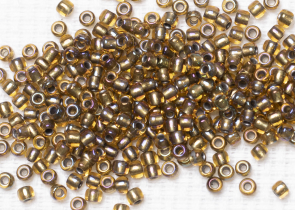 Бисер Япония круглый 11/0 250 г 0276 топаз/золото радужный, окрашенный изнутри