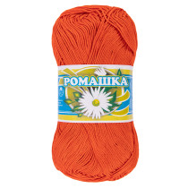 Пряжа ПНК Кирова " Ромашка" 100% мерсеризованный хлопок 75 г 320 м №0712 ( 022) алый. Цена за упаковку 4 шт