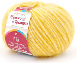 Пряжа из Троицка " Фиджи" 60% хлопок, 20% мериносовая шерсть, 20% акрил 5 * 50г 95 м №012 желток. Цена за упаковку 5 шт