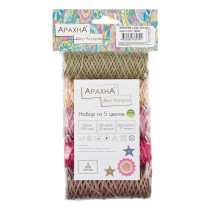 Пряжа ARACHNA "Jute" Ассорти 100% джут 5 х 30 г 27 м № 04. Цена за упаковку 5 шт