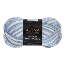 Пряжа ALPINA "COTTON MULTI PALLETE" 50% хлопок, 50% акрил 10 * 50г 205 м №01 белый-св.серый-джинсовый. Цена за упаковку 10 шт