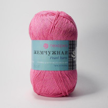 Пряжа Пехорская ПТ " Жемчужная" 50% хлопок, 50% вискоза 100 г 425 м №439 малиновый. Цена за упаковку 5 шт