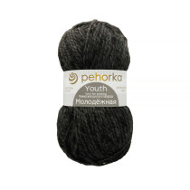 Пряжа Пехорская ПТ " Молодежная" 91% акрил, 9% полиамид 200 г 280 м №435 антрацит. Цена за упаковку 5 шт