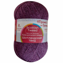 Пряжа из Троицка " Шотландский твид" 100% шерсть 10 * 100 г 360 м №1454 Цикламеновый меланж. Цена за упаковку 10 шт