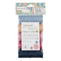 Пряжа ARACHNA "Jute" Ассорти 100% джут 5 х 30 г 27 м № 02. Цена за упаковку 5 шт