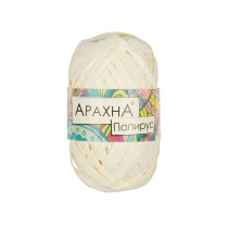 Пряжа ARACHNA " Papyrus" 100% целлюлоза 10 * 40 г ± 3 г 50 м №01 молочный. Цена за упаковку 10 шт